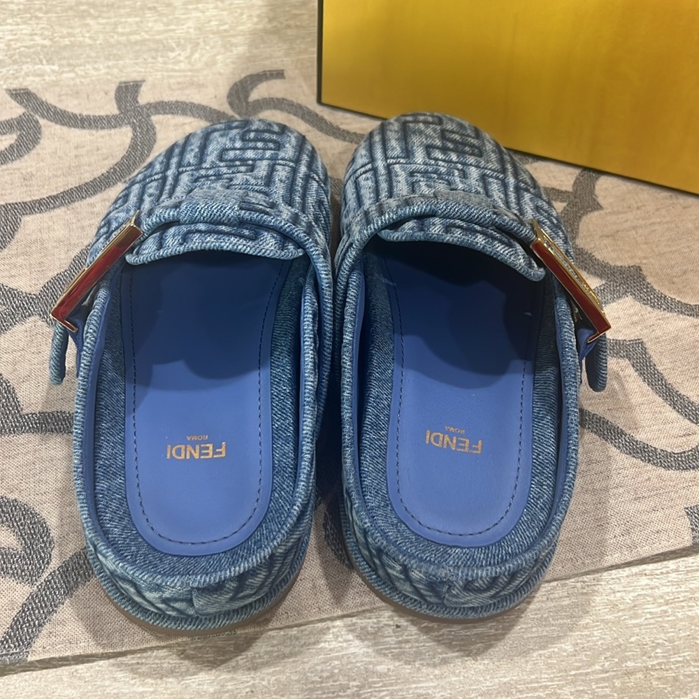 Fendi Denim Mules - Picture 10 of 13